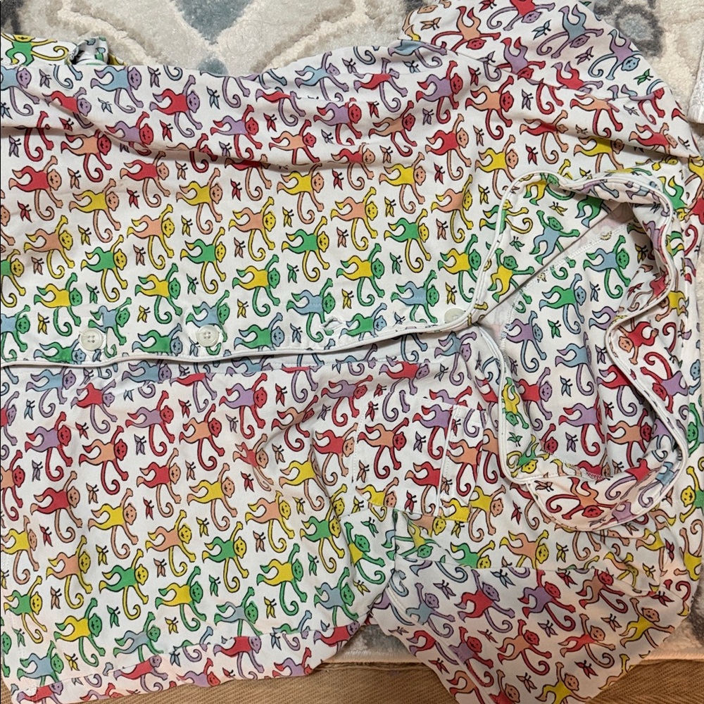 Roberta Roller Rabbit Multicolor Monkey Print Paj… - image 3